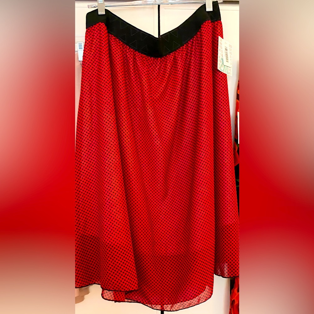 Brand, new, red and black skirt with dots by LuLaRoe